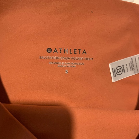 Athleta Salutation Stash Pocket Crop Tights orange - Picture 7 of 8